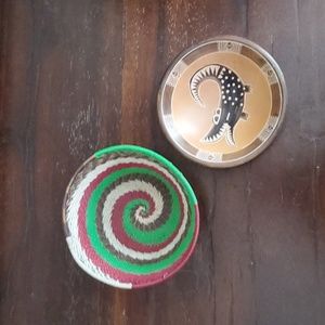 Set of 2 African motif small decorative bowls